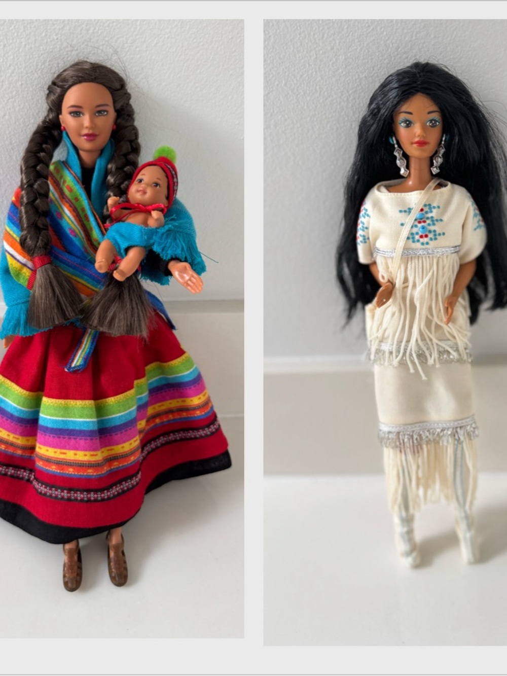 Barbie Dolls of the World- 1998 Peruvian and 1992 Native American